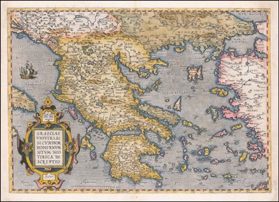 Carte de la Grèce et de la mer Égée de 1584 par Abraham Ortelius - Abraham Ortelius