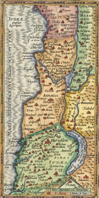 1624 carte détaillée de la Terre Sainte par Abraham Ortelius - Abraham Ortelius