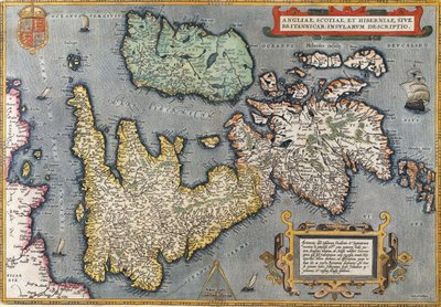 Carte de Grande-Bretagne, 1587 - Abraham Ortelius