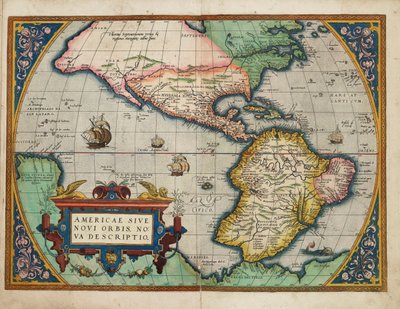 Americae Sive Novi Orbis, Nova Descriptio (Les Amériques ou le Nouveau Monde, nouvellement décrit) - Abraham Ortelius