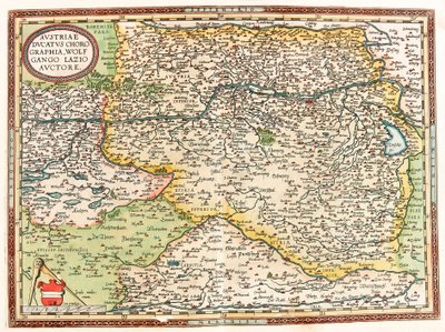 Austria Ducatus Chorographia par Wolfgango Lazio. Carte géographique de l