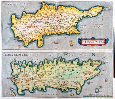 Chypre, Crète, Chypre, Grèce - Abraham Ortelius