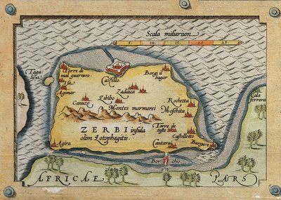 Détail de Zerbi de la Carte des îles méditerranéennes - Abraham Ortelius