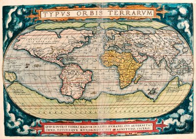 Carte de la Terre (carte du monde) de « Theatrum Orbis Terrarum » par Abraham Ortelius - Abraham Ortelius