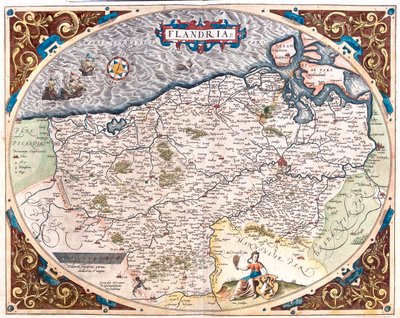 France (Région : Nord-Pas de Calais), Belgique (Région : flamande, nord wallonne), Pays-Bas (Province : Zeeland) - Abraham Ortelius