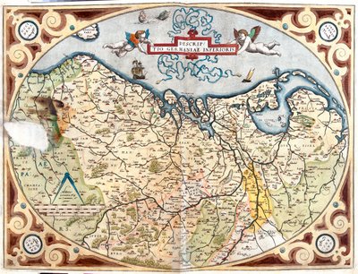 France (Région : Haute-Normandie, Picardie, Nord-Pas de Calais, Ile-de-France, Champagne-Ardenne, Lorraine), Belgique, Pays-Bas, Allemagne (Land : Basse-Saxe, Rhénanie-du-Nord-Westphalie, Rhénanie-Palatinat, Sarre), Luxembourg - Abraham Ortelius