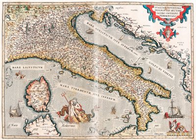 Italiae novissima descriptio auctore Iacobo Castaldo Pedemontano. Carte géographique du territoire de l