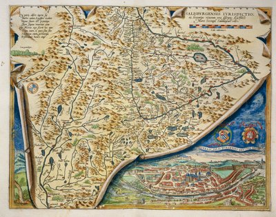 Carte du diocèse de Salzbourg, Autriche, du Theatrum Orbis Terrarum par Abraham Ortelius - Abraham Ortelius