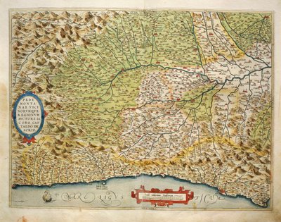 Carte de la Région du Piémont, Italie, du Theatrum Orbis Terrarum par Abraham Ortelius - Abraham Ortelius