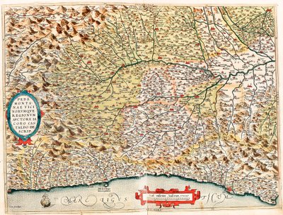 Pedemontanae Vicinorumque Regionum Auctore Iacobo Castaldo Descrip. Carte géographique de l