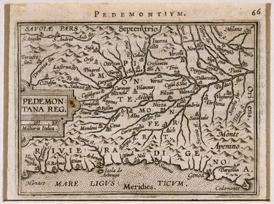 Régions du Piémont et de la Ligurie occidentale. De Theatrum Orbis Terrarum par Abraham Ortelius - Abraham Ortelius