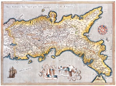 Sud du Latium, sud des Marches, Abruzzes, Molise, Campasnia, Pouilles, Basilicate, Calabre, Italie - Abraham Ortelius