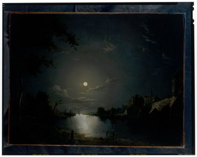 Paysage fluvial au clair de lune - Abraham Pether