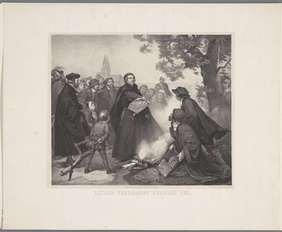 Luther brûle la bulle papale - Abraham Pieter Felix