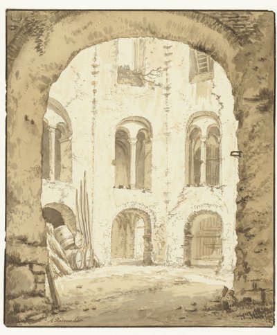 Vue de la chapelle du Valkhof à Nimègue - Abraham Rademaker