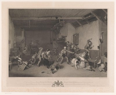 Colin-maillard dans un intérieur avec cheminée - Abraham Raimbach