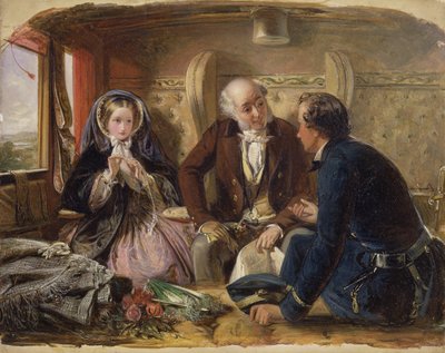 Première classe - La rencontre Et au premier regard aimé., 1855 - Abraham Solomon