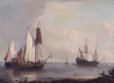 Navigation hollandaise dans une rivière - Abraham Storck