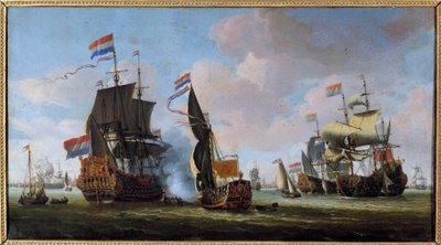 Marine : scène de bataille navale - Abraham Storck