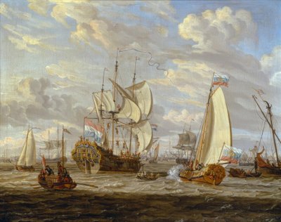 Pierre le Grand inspecte le navire Pierre et Paul - Abraham Storck