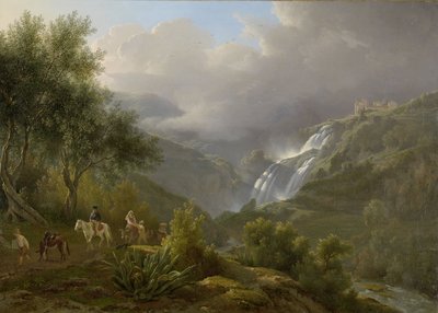 Les Cascades de Tivoli, avec une tempête approchant, 1824 - Abraham Teerlink