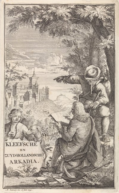 Voyageur dessinant la ville de Clèves - Abraham Zeeman