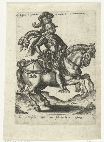 Cavalier allemand en armure noire - Abraham de Bruyn (attributed to)
