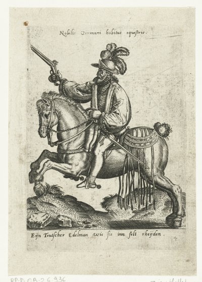 Cavalier allemand avec pistolet - Abraham de Bruyn (attributed to)