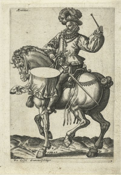 Tambour allemand à cheval - Abraham de Bruyn (attributed to)