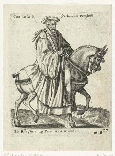 Conseiller français à cheval - Abraham de Bruyn (attributed to)