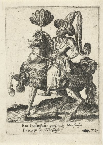 Prince indien à cheval - Abraham de Bruyn (attributed to)