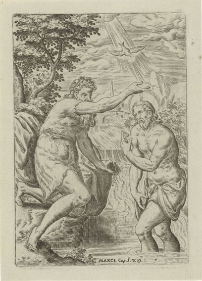 Baptême du Christ (Scènes de la Bible, Biblia sacra) - Abraham de Bruyn