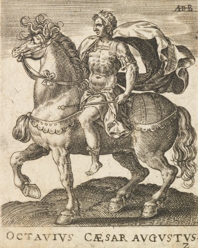 Octavius Caesar Augustus des Douze Césars à cheval - Abraham de Bruyn