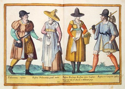 Costumes du XVIe siècle de Omnium Poene Gentium Imagines, publié à Cologne - Abraham de Bruyn