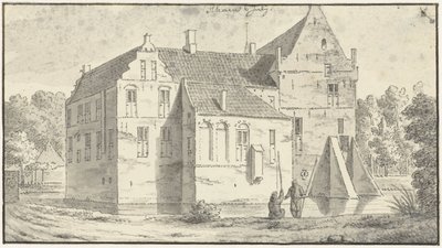 La maison de Rhaen en Overijssel, deux pêcheurs au premier plan - Abraham de Haen (II)
