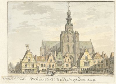 Église et marché à Bergen op Zoom - Abraham de Haen (II)