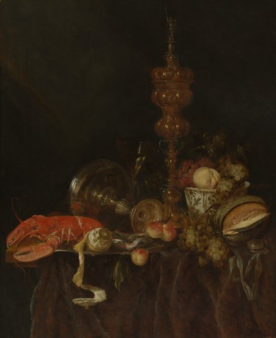 Nature morte avec homard et fruits, probablement début des années 1650 - Abraham van Beyeren