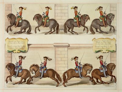 Le Marquis de Newcastle à cheval démontrant des pas de dressage, planche 22 de 