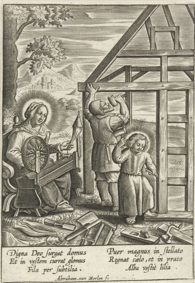 Le Christ aide Joseph à construire une maison - Abraham van Merlen