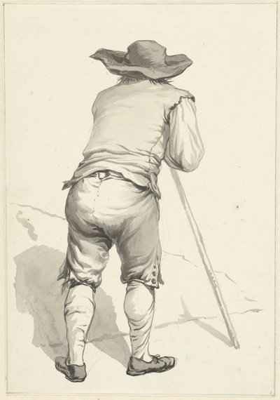 Homme penché sur un bâton, vu de dos - Abraham van Strij (I)