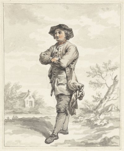 Homme debout, les bras croisés, vers la gauche - Abraham van Strij (I)