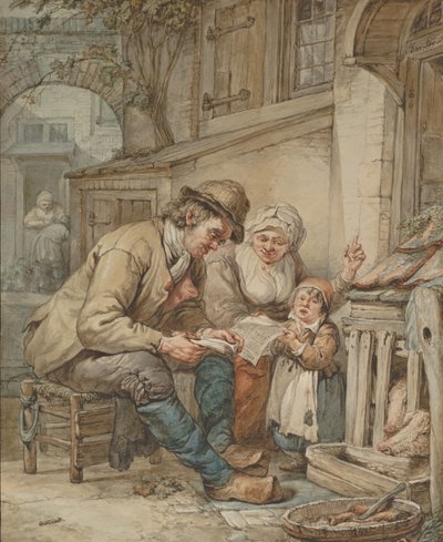 Parents apprenant une chanson à leur fille, début du 19ème siècle - Abraham van Strij