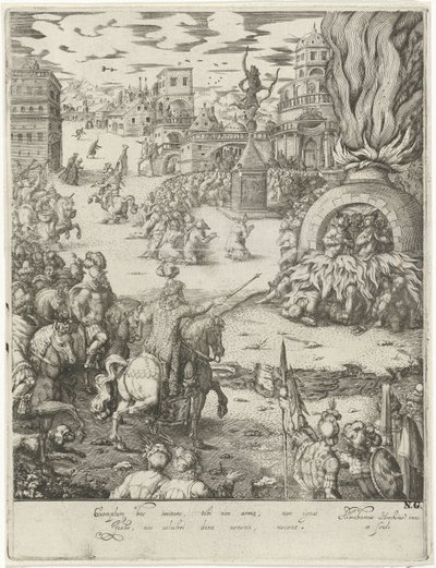 Shadrach, Meshach et Abednego dans la fournaise ardente - Abraham van den Hecken