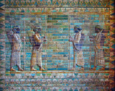 Détail de la frise des archers, Palais de Darius I, Suse, Iran, c.510 av. J.-C. - Achaemenid