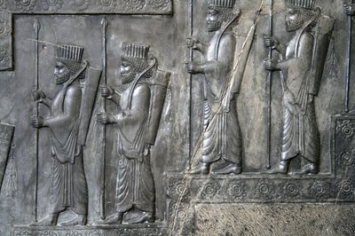 Sculpture murale représentant la Garde Royale, Tachara, Persépolis, c.6e-5e siècle av. J.-C. - Achaemenid