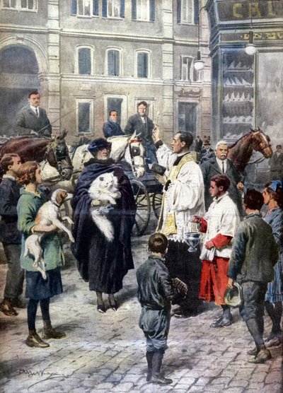 Une tradition romaine curieuse et ancienne : la bénédiction des animaux amenés devant l