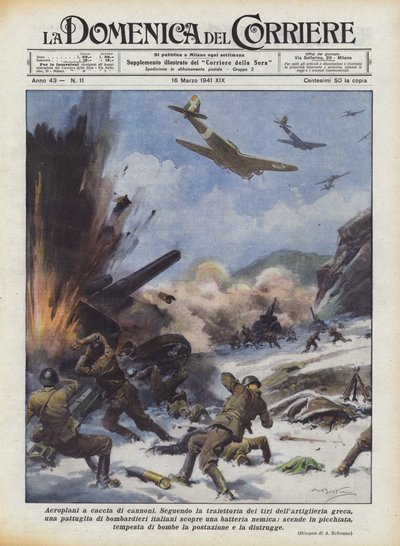 Avions à la chasse aux canons - Achille Beltrame