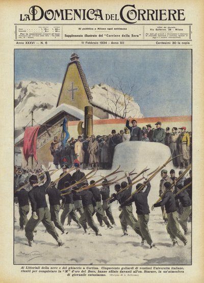 Aux Littoriali de la neige et de la glace à Cortina - Achille Beltrame