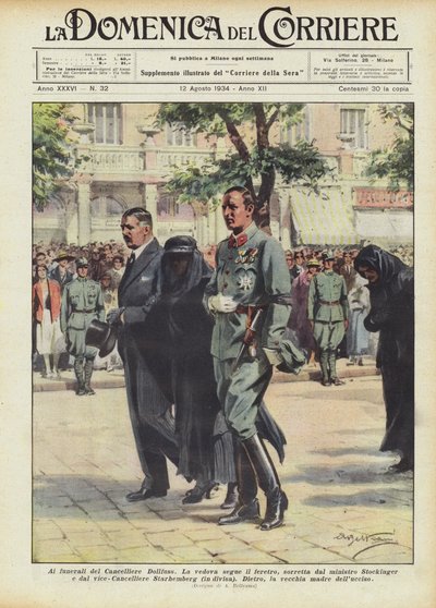 Aux funérailles du chancelier Dollfuss - Achille Beltrame