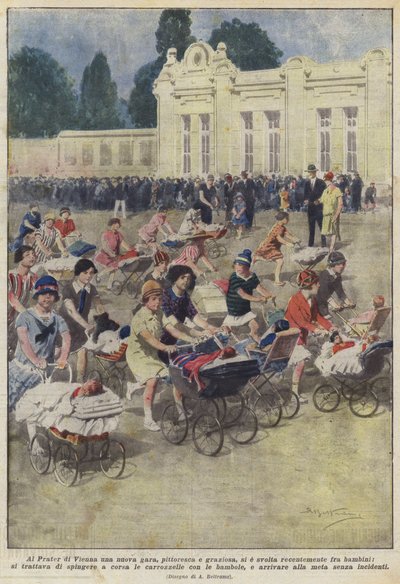 Une nouvelle course pittoresque et gracieuse au Prater de Vienne entre enfants - Achille Beltrame